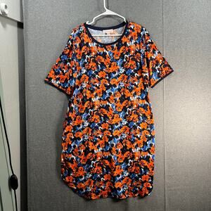 Stan Herman Luxe Jersey T-Shirt Elbow Sleeve Dress Orange Mist Size Medium